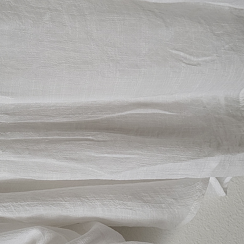 Zac & Rachel White Sheer Gauze Top Blouse Push Up Button Tab Sleeves L - Picture 7 of 8